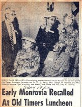 Early Monrovia Recalled at Old Timers Luncheon